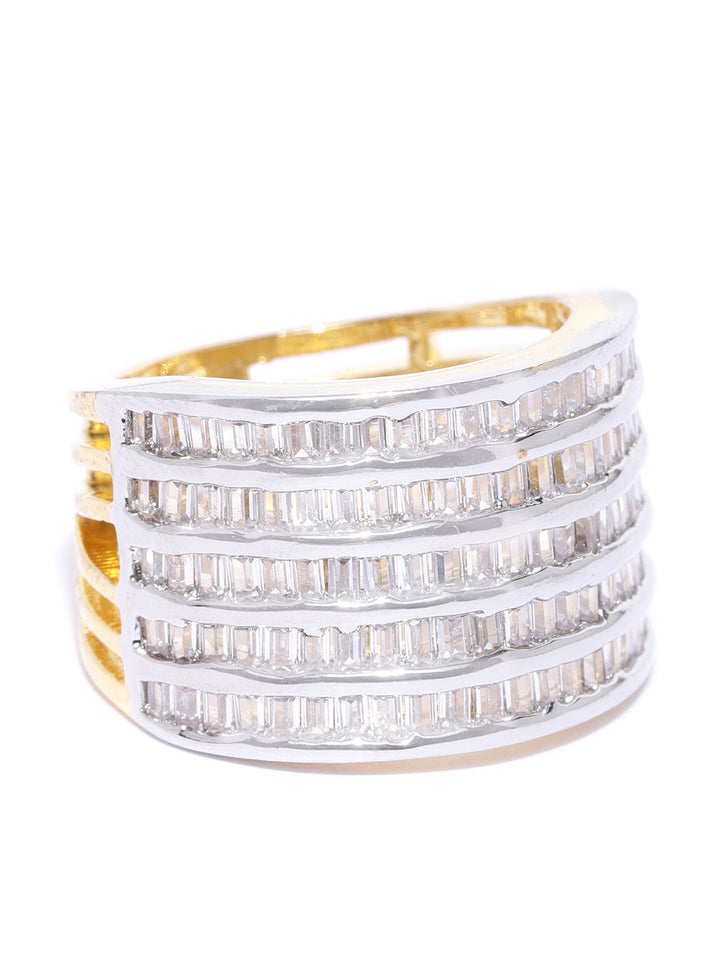 Gold-Plated American Diamond Studded Ring
