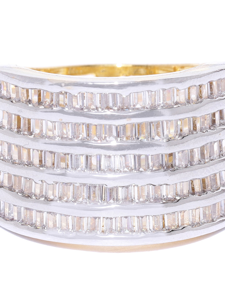 Gold-Plated American Diamond Studded Ring