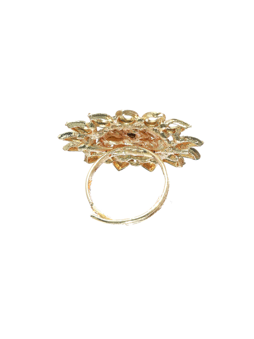 Priyaasi Gold Toned Blooming Flower Ring