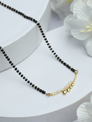 Minimal Gold Plated Cubic Zirconia Sterling Silver Mangalsutra
