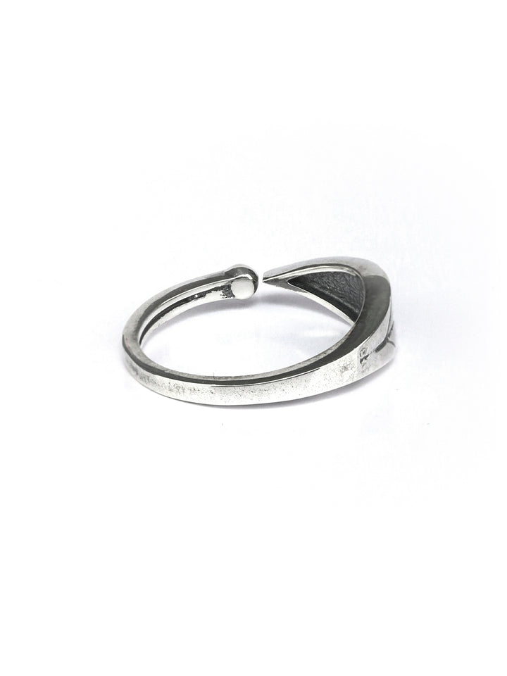 Sterling Silver Leaf Adjustable Ring