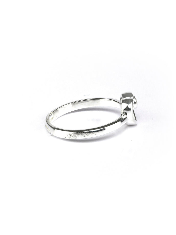 Sterling Silver Tiny Flower Zircon Ring
