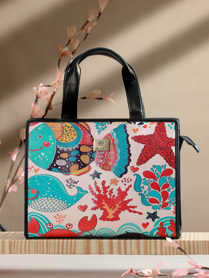 Artistic Marine Digital Print Tote Bag