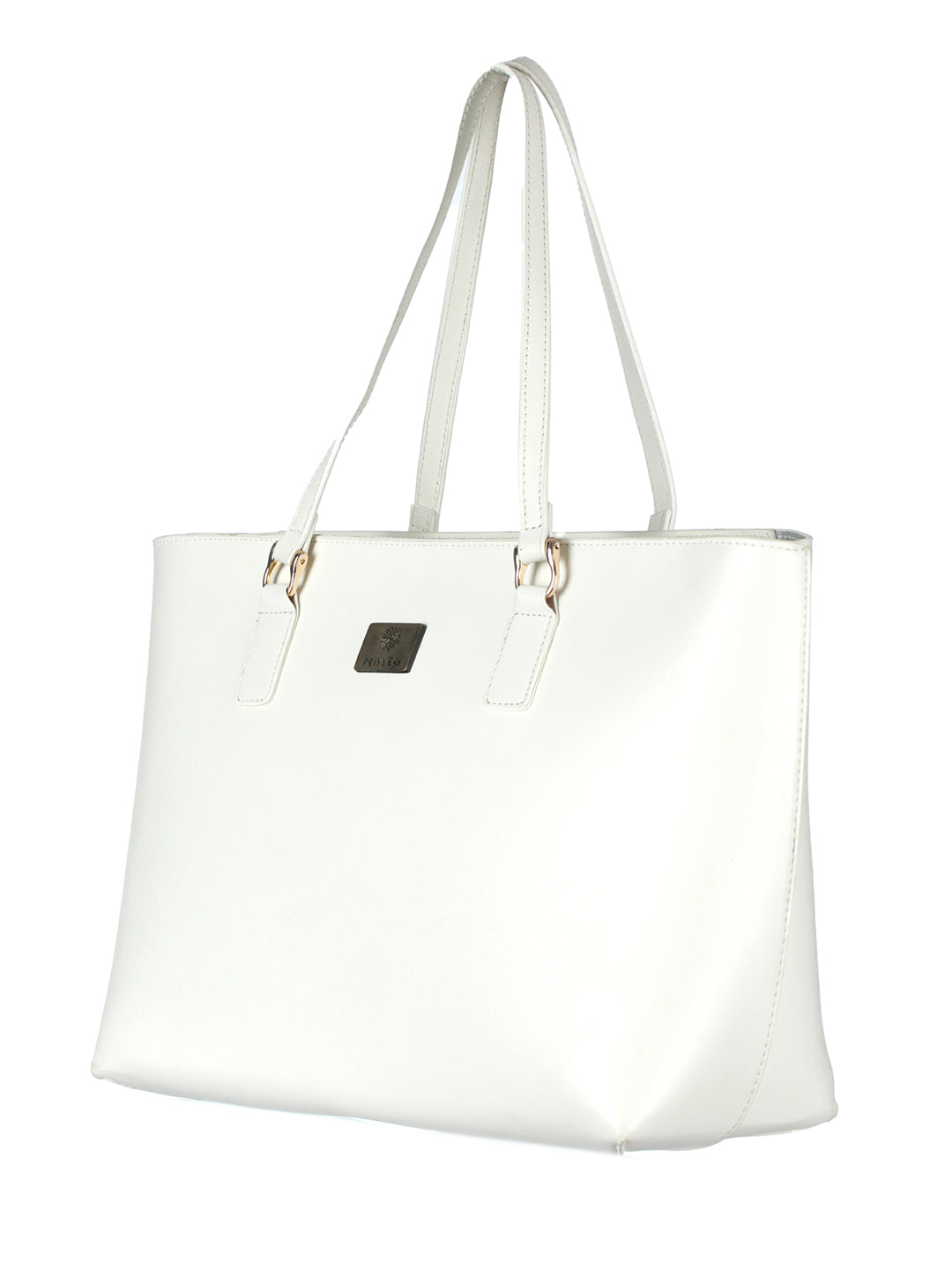 Classic White Solid Tote Bag