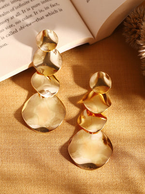 Priyaasi Gold Plated Brass Solid Drop Earrings