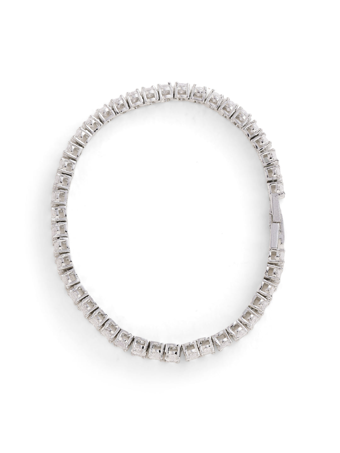 Silver Plated American Diamond Statement Bracelet