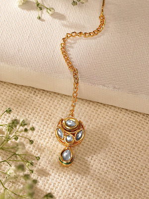 Priyaasi Kundan Gold Plated Plain Design Gold Plated Maangtika