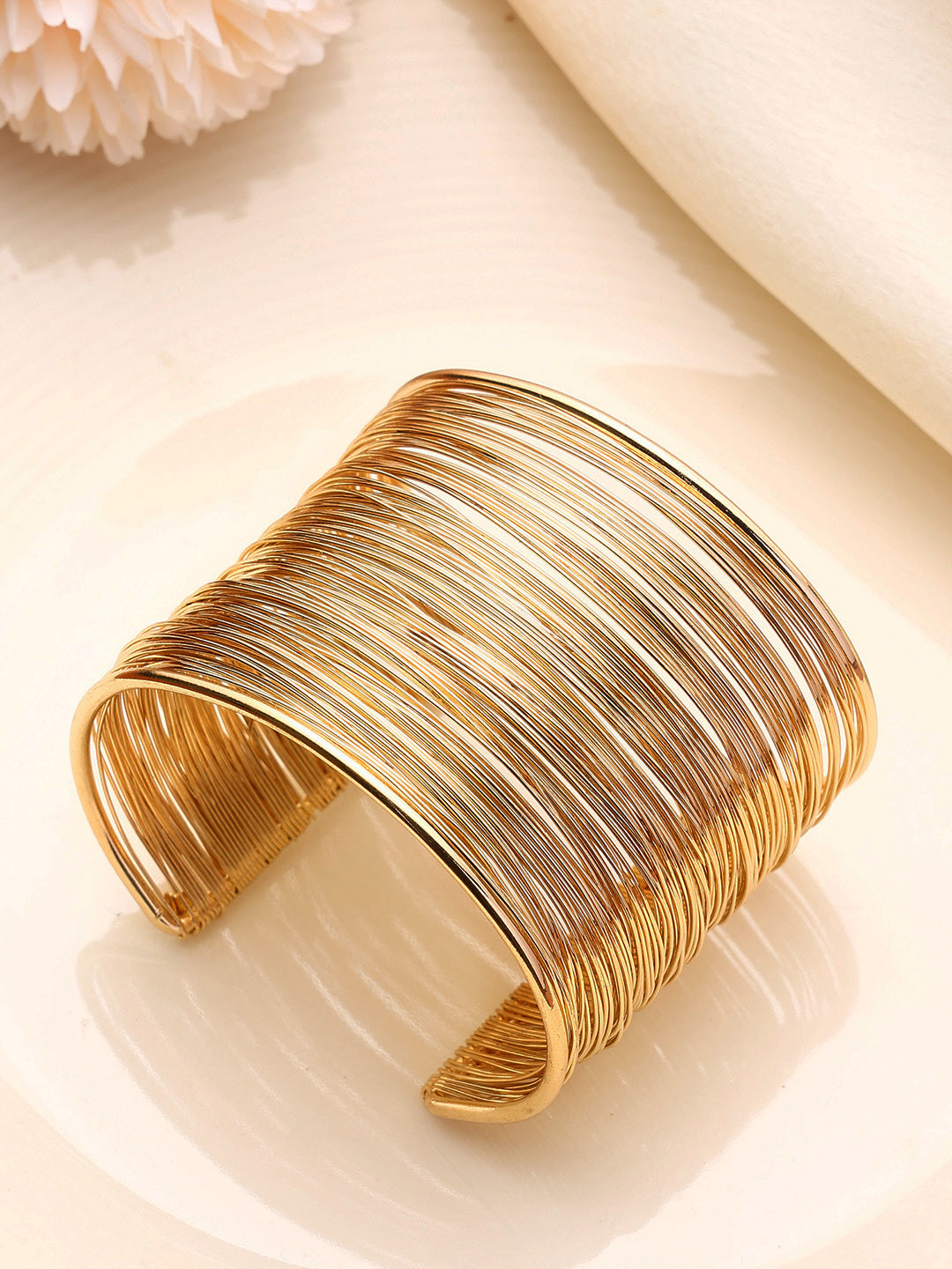 Priyaasi Gold Plated Metal Thread Style Adjustable Bracelet