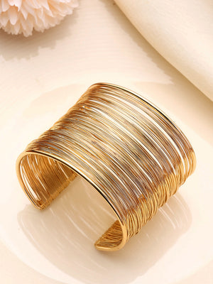 Priyaasi Gold Plated Metal Thread Style Adjustable Bracelet