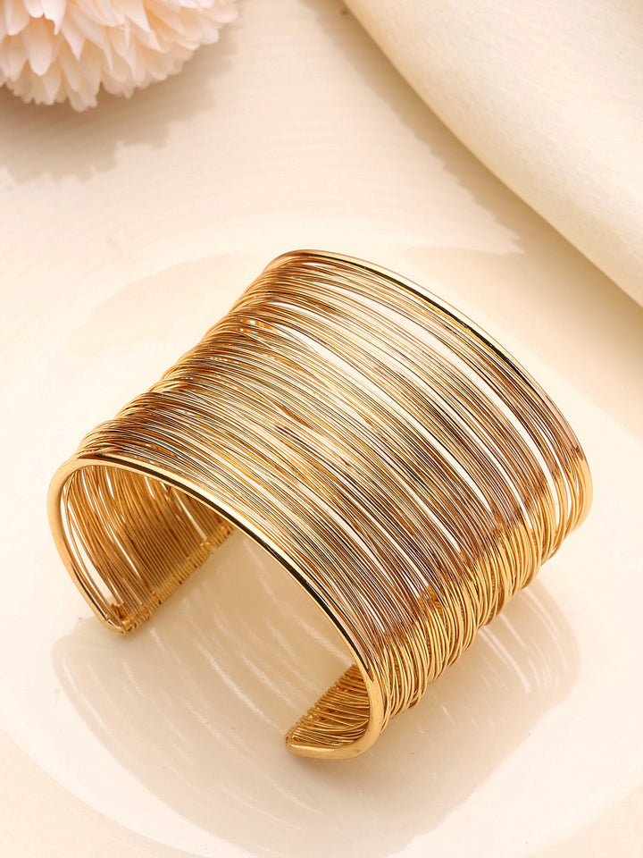 Priyaasi Gold Plated Metal Thread Style Adjustable Bracelet
