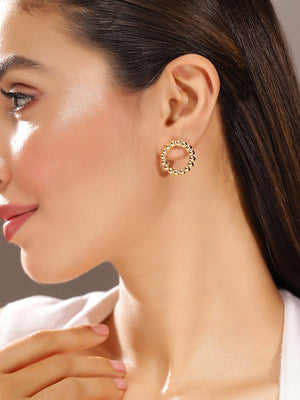 Priyaasi Gold Plated Brass-solid Stud Earrings