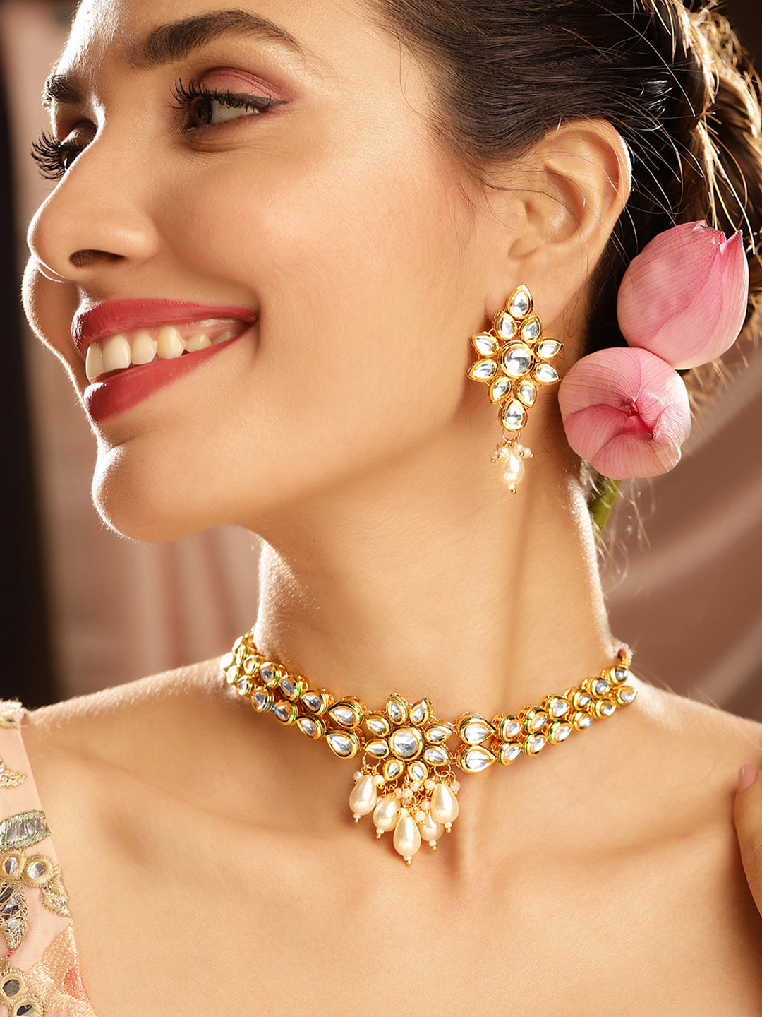 Priyaasi Gold Plated Kundan Jewellery Set