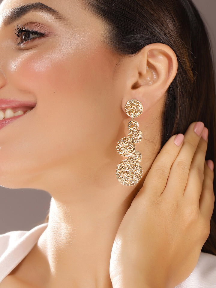 Priyaasi Gold Plated Brass Solid Drop Earrings
