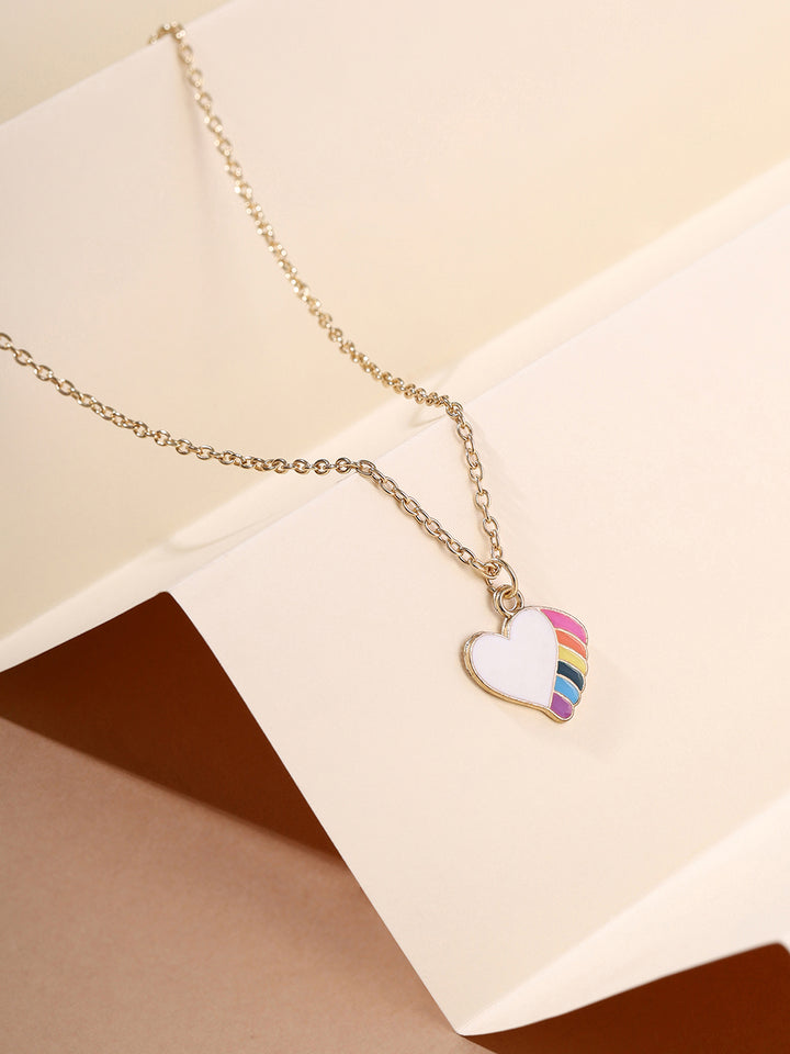 Priyaasi Heart Shaped Unicorn Colored Necklace