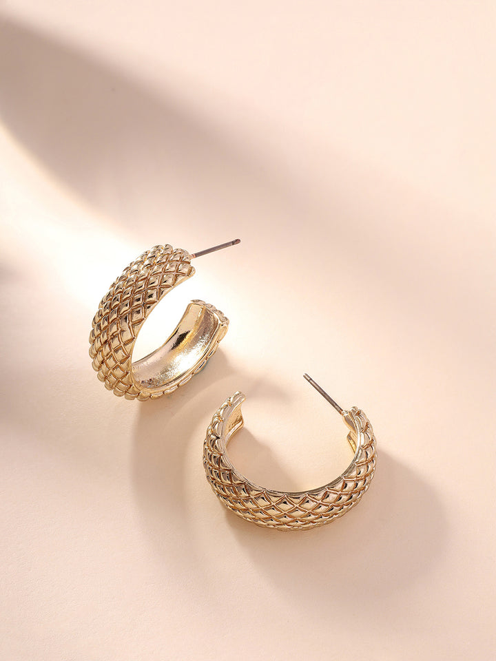 Priyaasi Mini Matte Gold Plated Hoops Eaarings