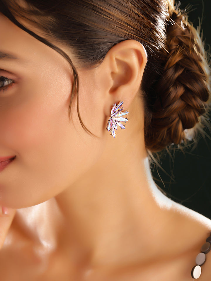 Priyaasi Silver Crystal Stud Earrings