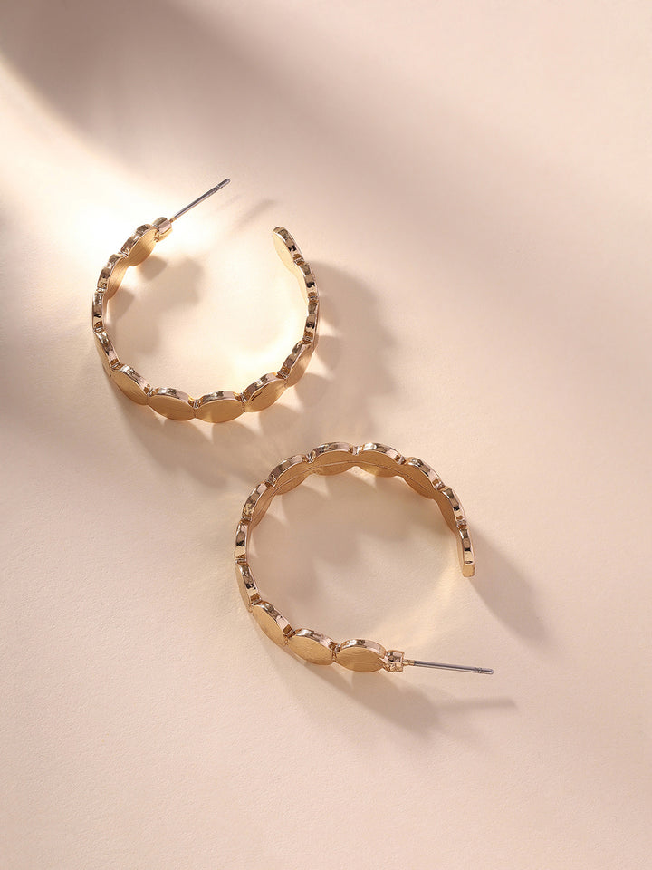 Priyaasi Statement Gold Plated Hoop Earrings