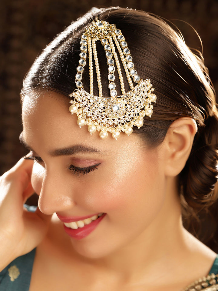 Priyaasi Gold Plated Kundan Chandbali Passa