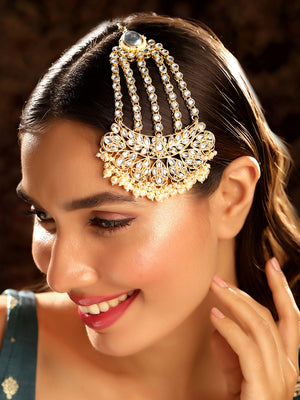 Priyaasi Gold Plated Kundan Chandbali Passa