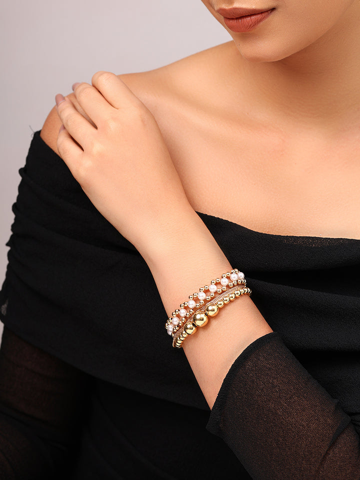 Priyaasi Gold Plated Pearl Bracelet