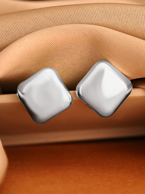 Priyaasi Silver Brass Solid Stud Earrings