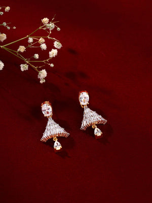 Priyaasi Rhinestone AD Jhumki Pattern Gold Plating Jhumka Earrings