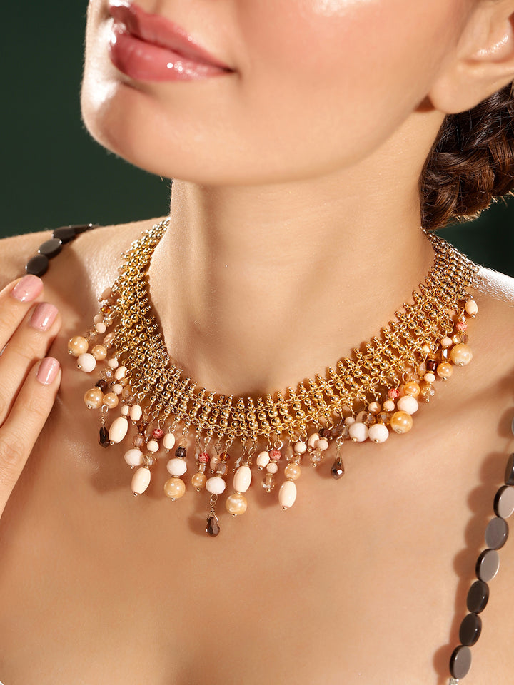 Priyaasi Gold Plated Beaded Necklace