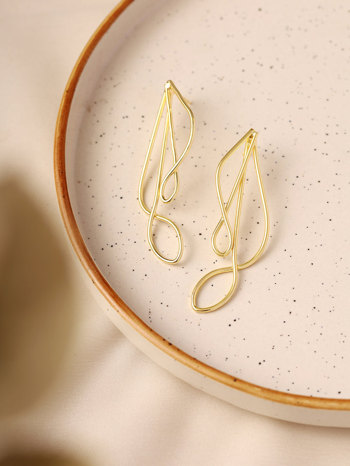 Priyaasi High Gold Plated Swirl Twist Designed Earirings