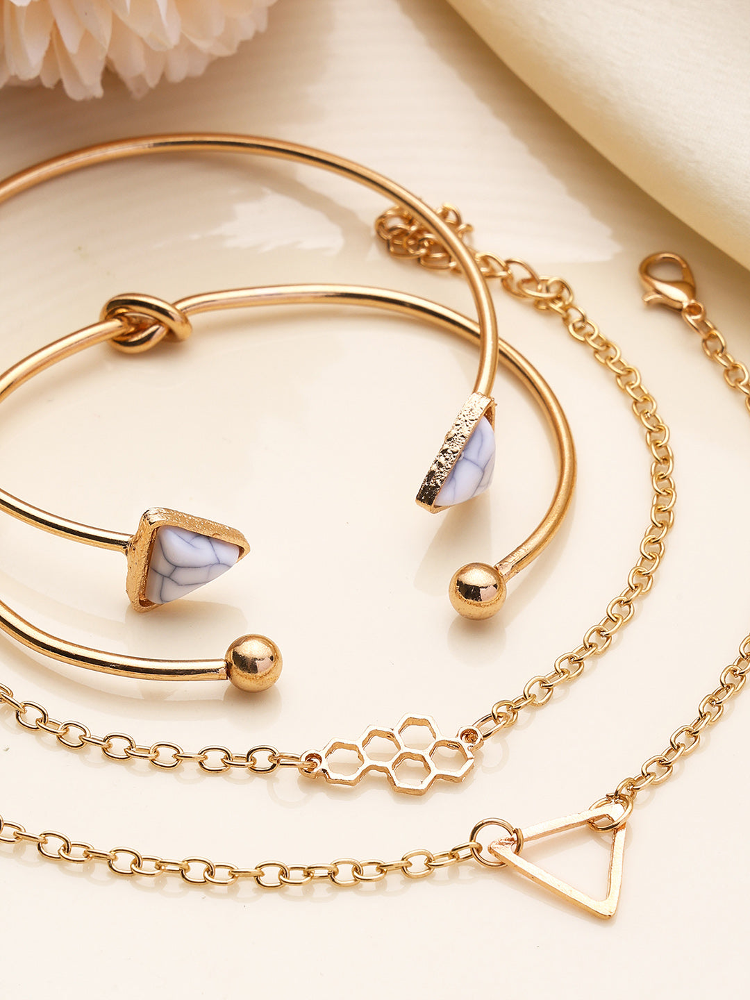 Priyaasi Fashionary Combo Gold Plated Trendy Bracelets