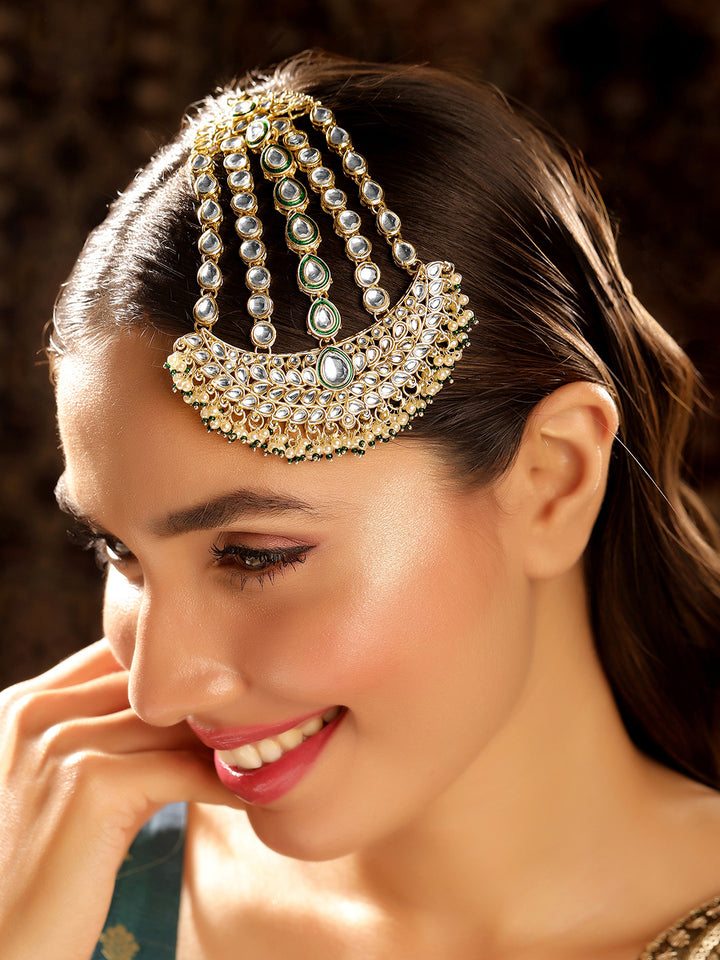 Priyaasi Gold Plated Kundan Chandbali Passa