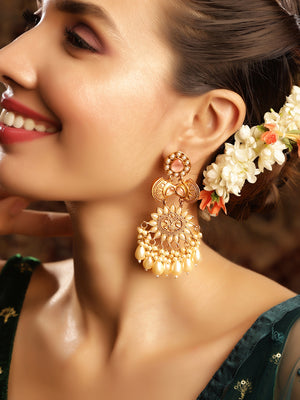 Priyaasi Gold Plated Kundan Drop Earrings