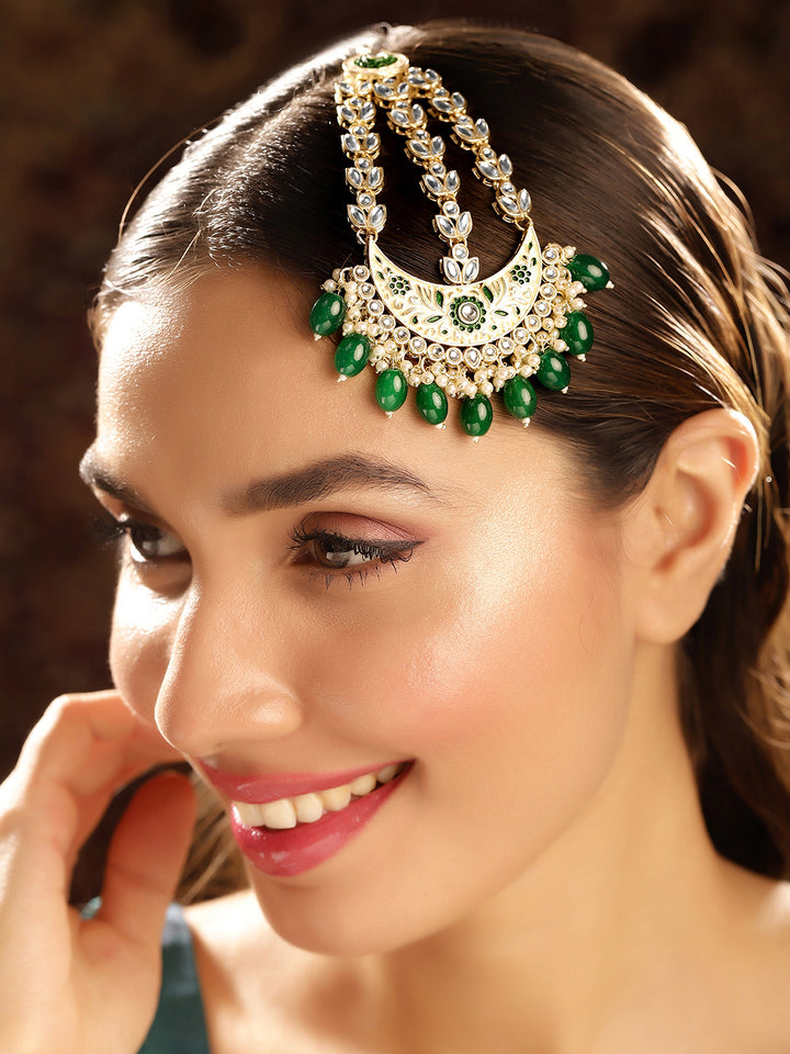 Priyaasi Gold Plated Kundan Chandbali Passa