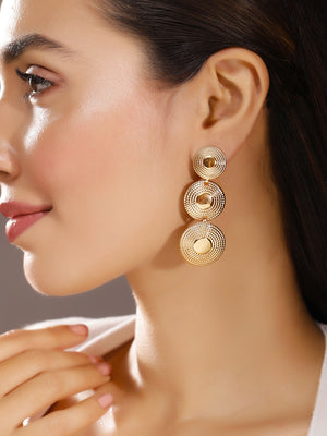 Priyaasi Gold Plated Brass Solid Drop Earrings