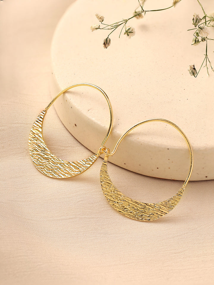 Priyaasi Simple Gold Plated Hoop Earrings