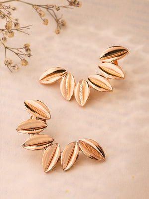 Priyaasi Melon Statement Gold Plated Metal fashionary Stud Earrings