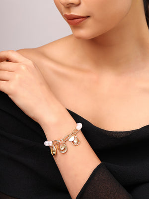Priyaasi Gold Plated Pearl Contemporary Bracelet