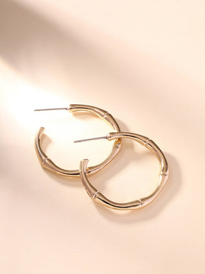 Priyaasi Simple Gold Plated Mini Flair Hoops Earrings