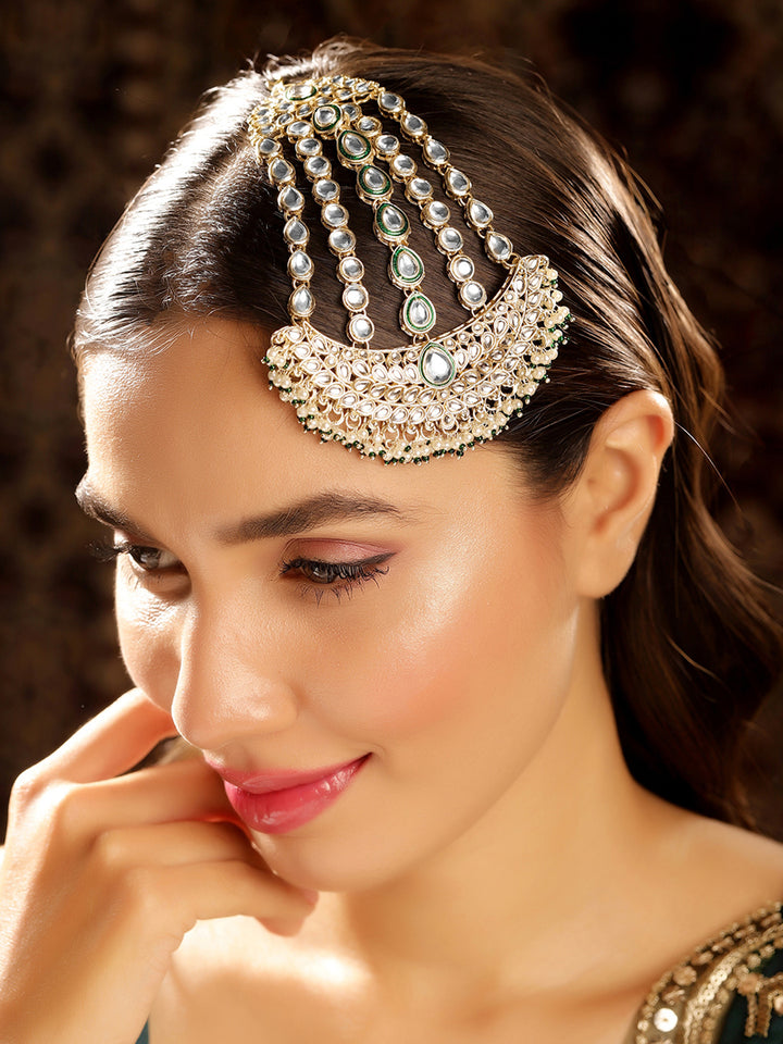 Priyaasi Gold Plated Kundan Chandbali Passa