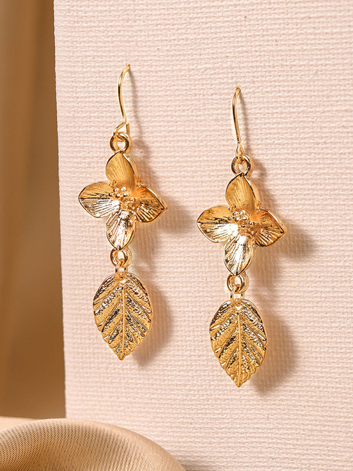 Priyaasi Gold Plated Brass-solid Drop Earrings