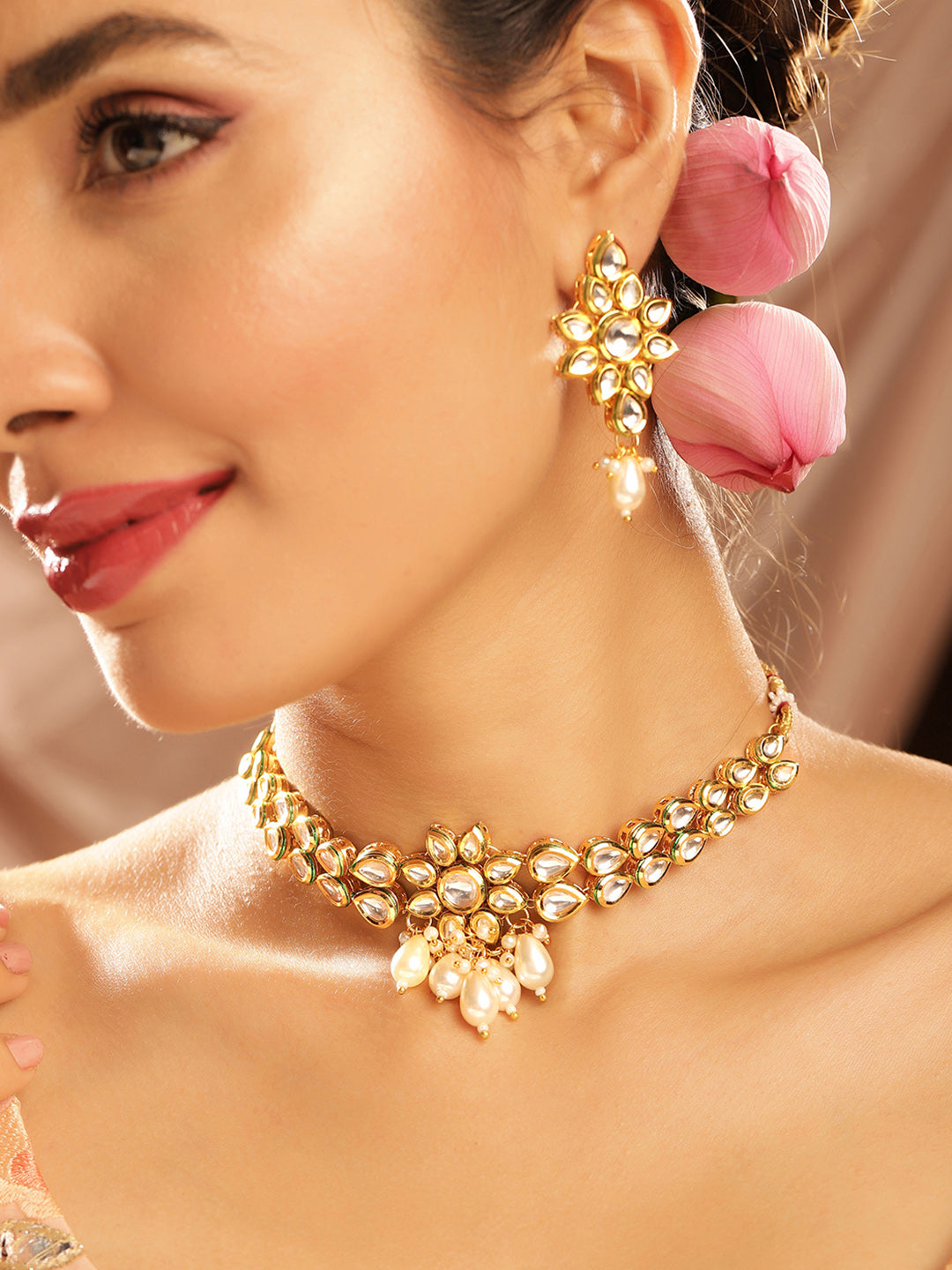 Priyaasi Gold Plated Kundan Jewellery Set