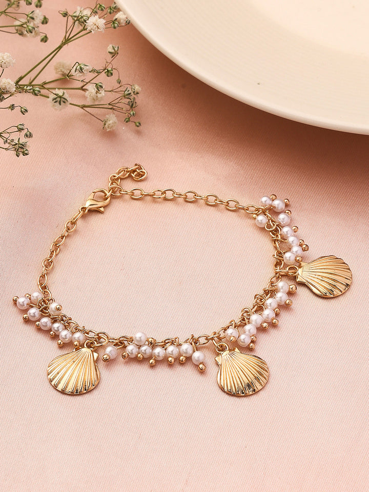 Priyaasi Gold Plated Pearl Contemporary Bracelet