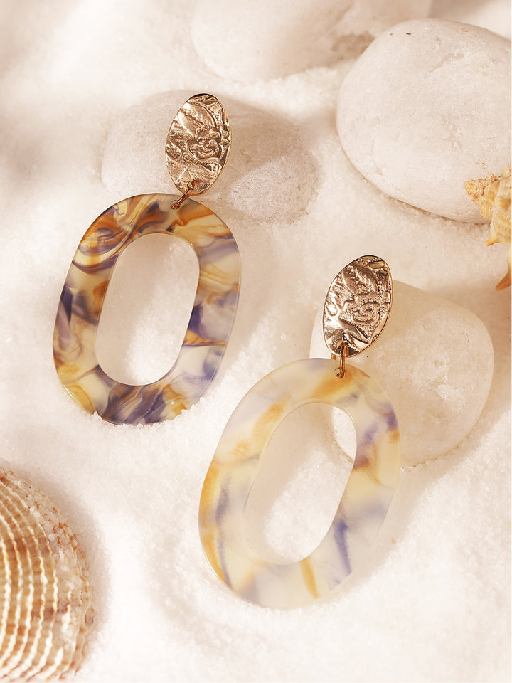 Priyaasi Gold Plated Floral Drop Earrings