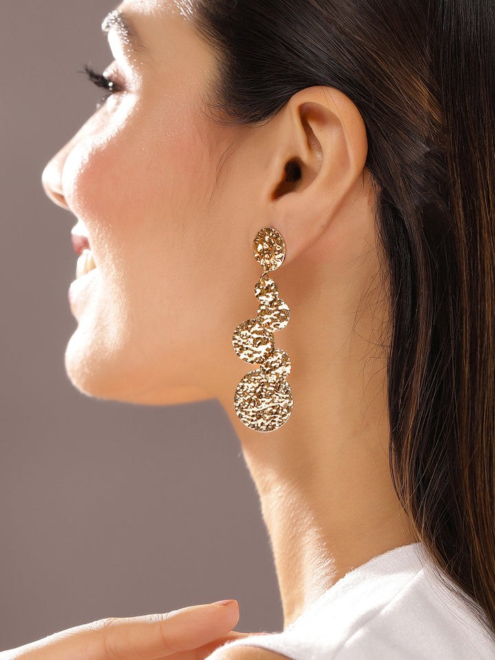 Priyaasi Gold Plated Brass Solid Drop Earrings