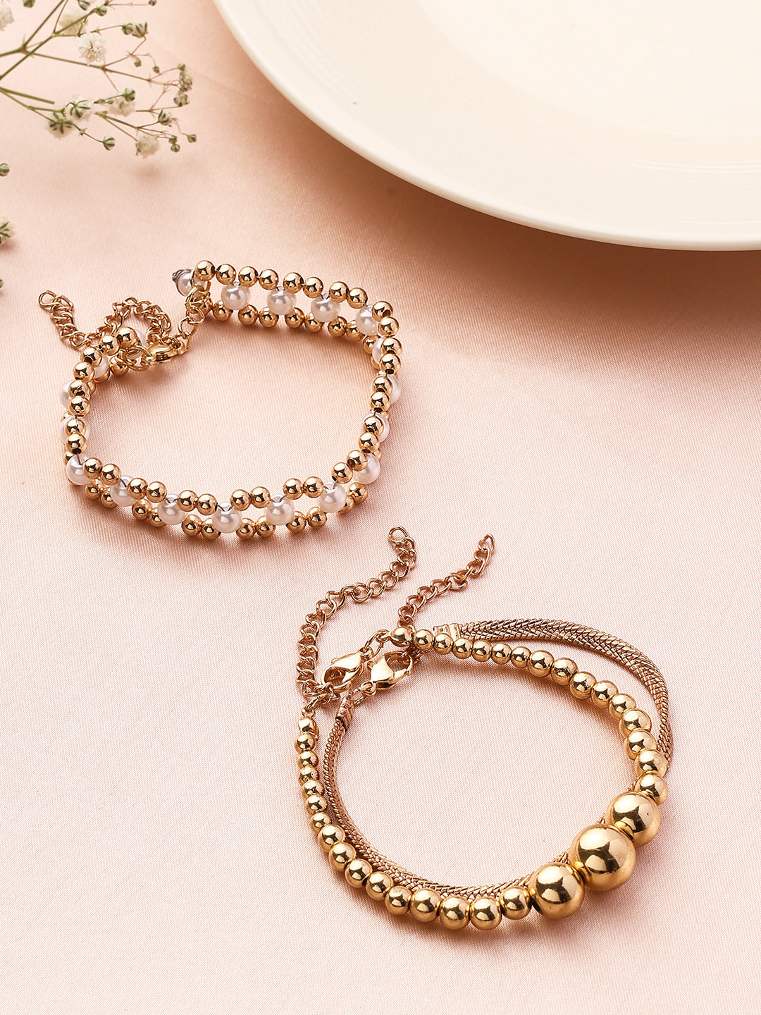 Priyaasi Gold Plated Pearl Bracelet