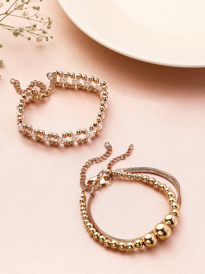 Priyaasi Gold Plated Pearl Bracelet