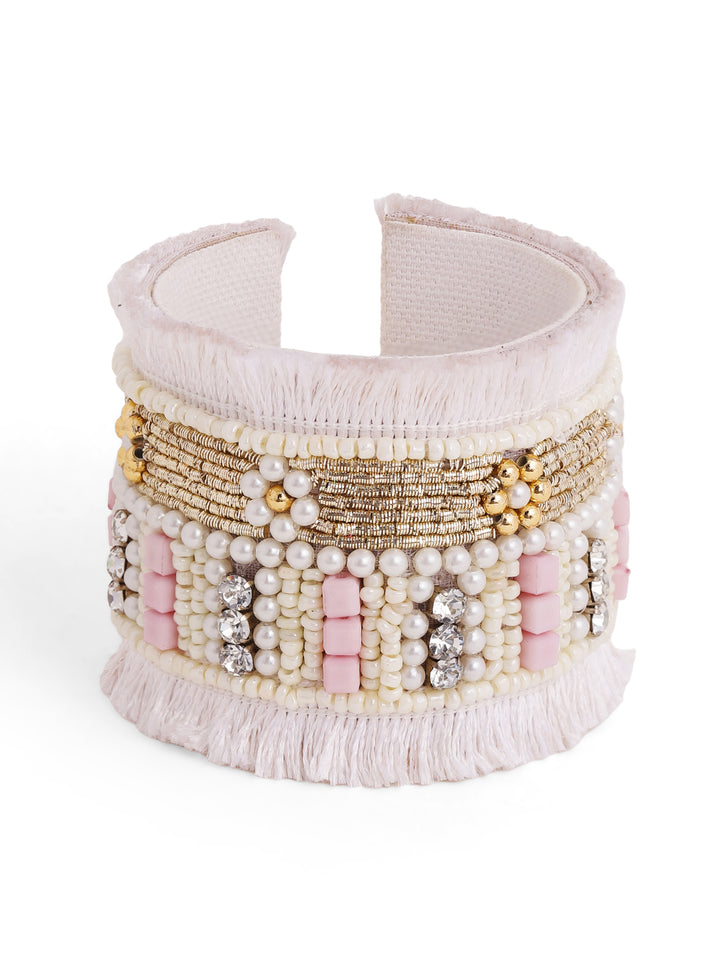 Priyaasi White Beaded Bracelet