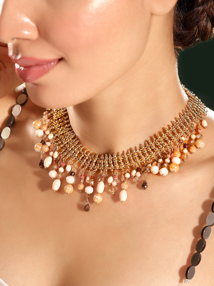Priyaasi Gold Plated Beaded Necklace