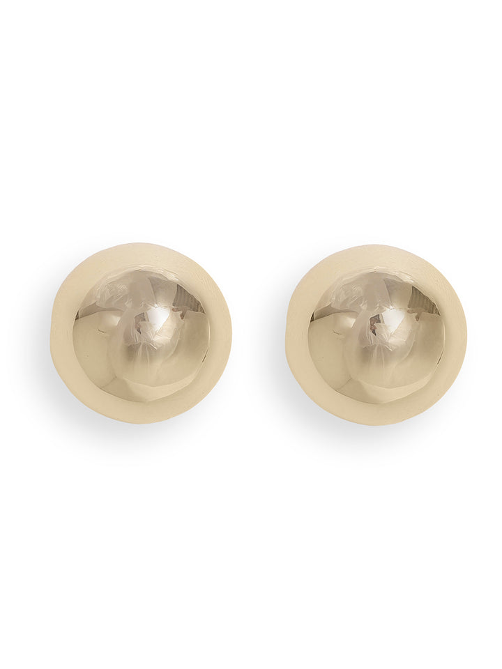 Priyaasi Gold Brass Solid Stud Earrings