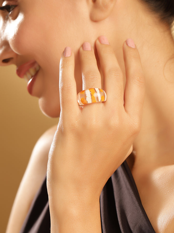 Priyaasi White Floral Ring