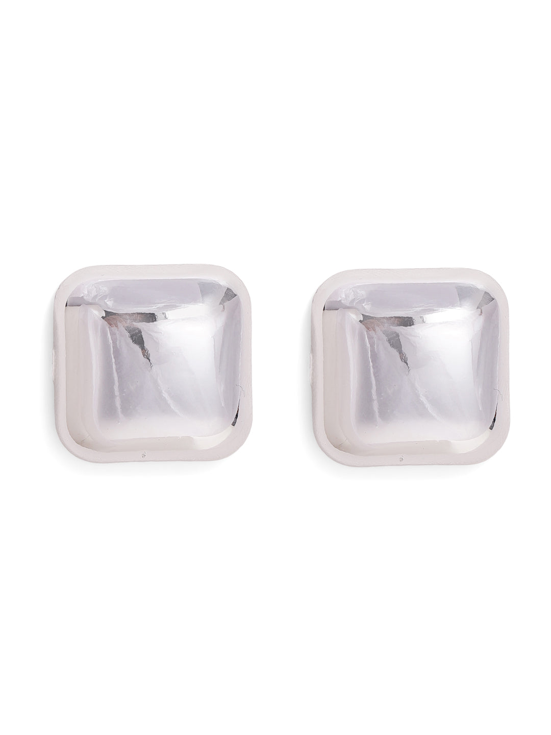 Priyaasi Silver Brass Solid Stud Earrings